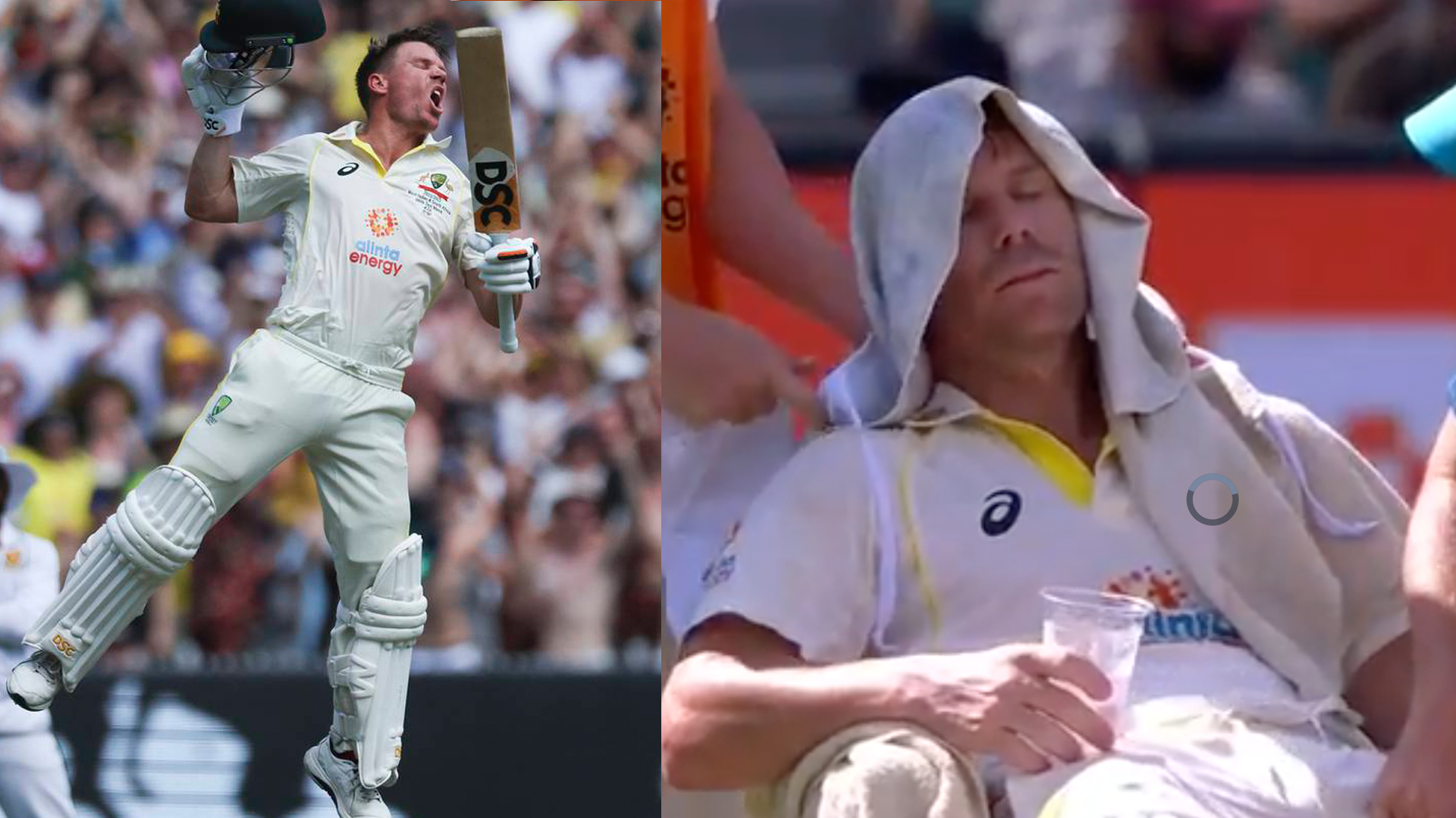 David Warner helped off field after celebration injury