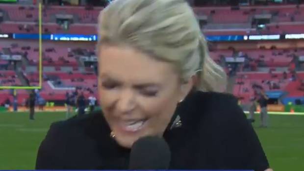 NFL reporter continues live cross after taking a ball to her head