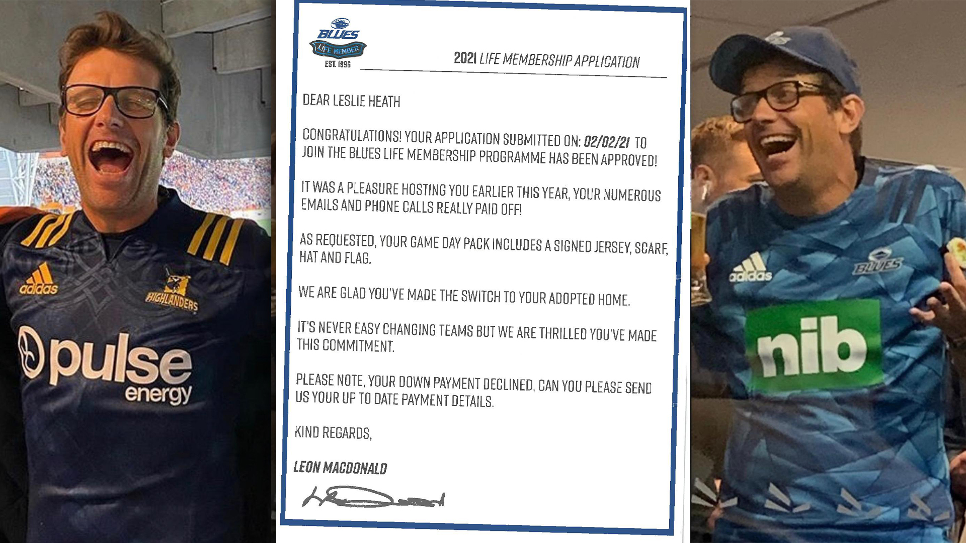 Lesslie Heath revealed as being Blues lifetime supporter