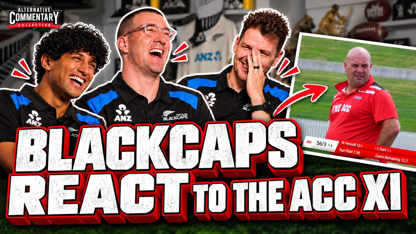 The BLACKCAPS React to the ACC XI playing cricket